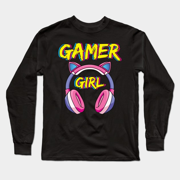 Gamer Girl Gaming Girl Long Sleeve T-Shirt by Pennelli Studio